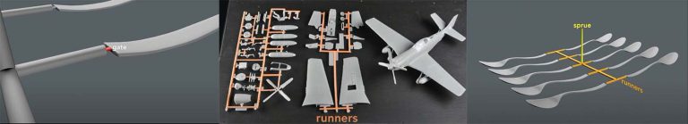 نمایش راهگاه (Runner) در قطعات تزریق پلاستیک